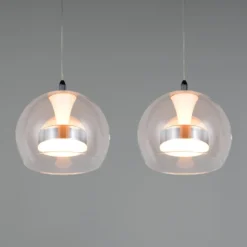 LED-Hängelampe Flynt, Länge 97 cm chromfarben Metall 4-flg.