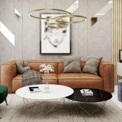 LED-Hängelampe Galaxia, Kunststoff, gold, dreiflammig, 85 W