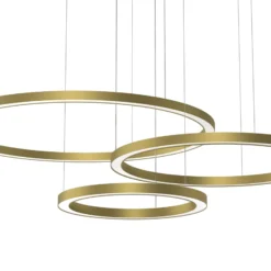 LED-Hängelampe Galaxia, Kunststoff, gold, dreiflammig, 85 W