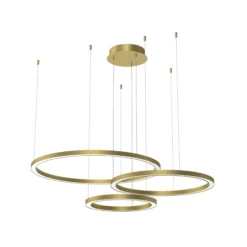 LED-Hängelampe Galaxia, Kunststoff, gold, dreiflammig, 85 W