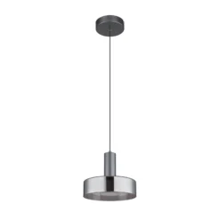 LED-Hängelampe Grant, Ø 22 cm, rauchgrau, Glas