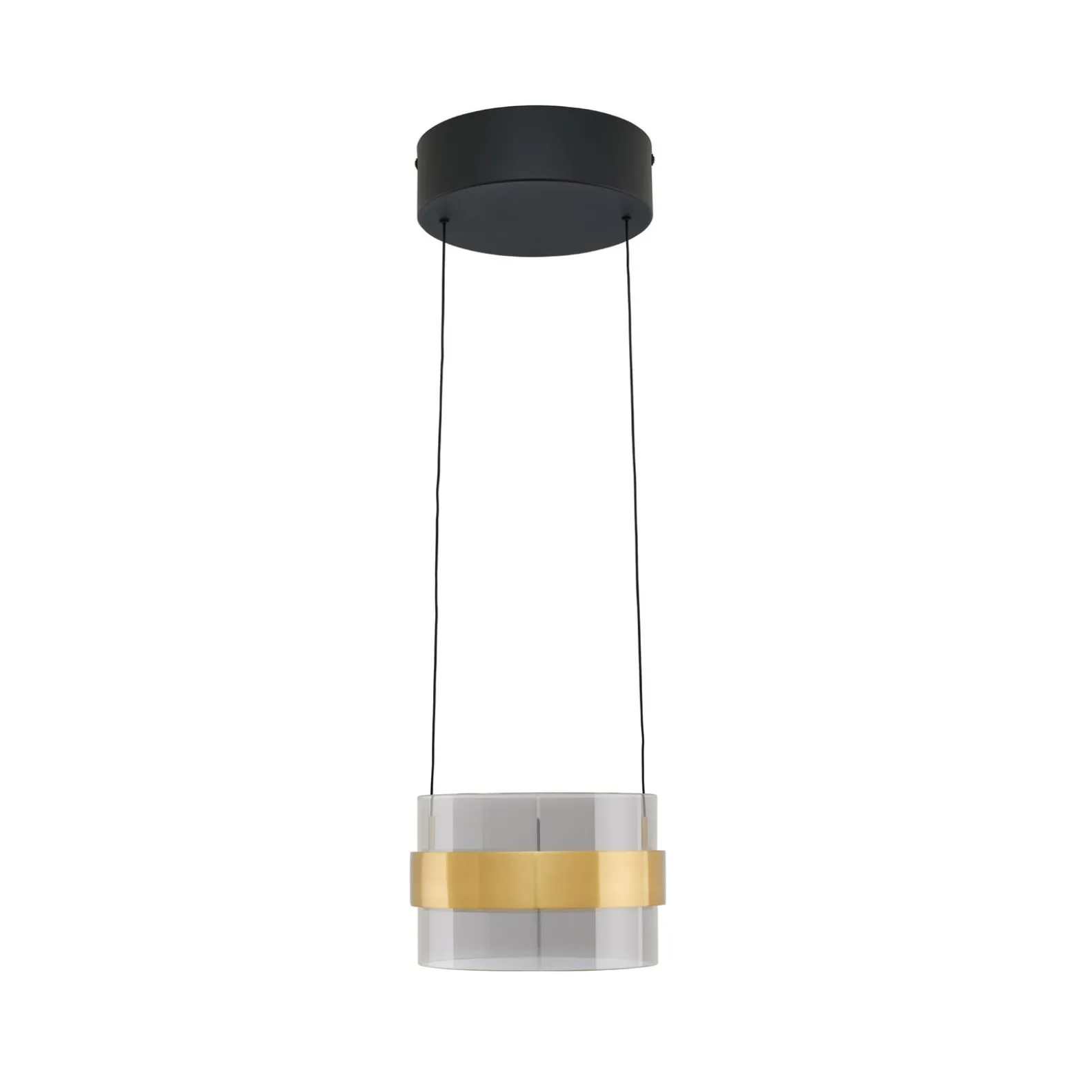 LED-Hängelampe Inside, messingfarben/rauchgrau, Ø 22 cm
