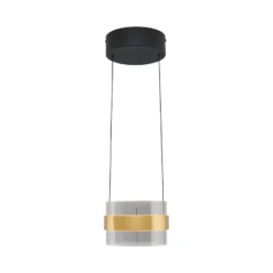 LED-Hängelampe Inside, messingfarben/rauchgrau, Ø 22 cm