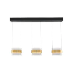 LED-Hängelampe Inside messingfarben/rauchgrau, Länge 105 cm