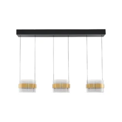 LED-Hängelampe Inside messingfarben/rauchgrau, Länge 105 cm