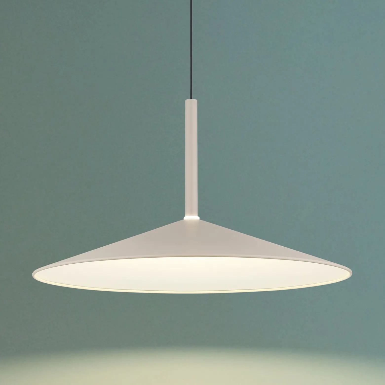 LED-Hängelampe Lampone, sandfarben Ø 47 cm Metall, Soft-Lift