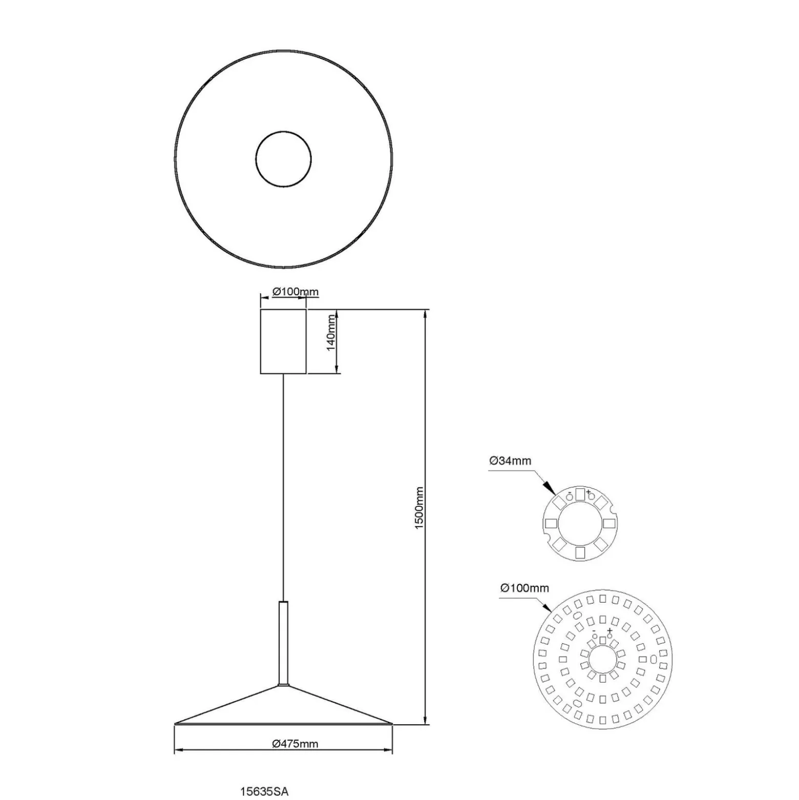 LED-Hängelampe Lampone, sandfarben Ø 47 cm Metall, Soft-Lift