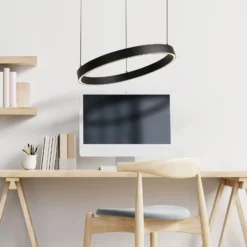 LED-Hängelampe Layla, schwarz, Ø 44 cm CCT, höhenverstellbar