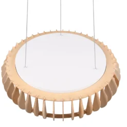 LED-Hängelampe Monte, Ø 60 cm, holz hell, Holz, CCT