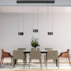 LED-Hängelampe PURE Clipse, grau, Länge 110 cm, CCT, 6-flg.
