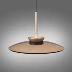 LED-Hängelampe PURE E-Moon bronce, Amberglas (dunkel), Ø50cm