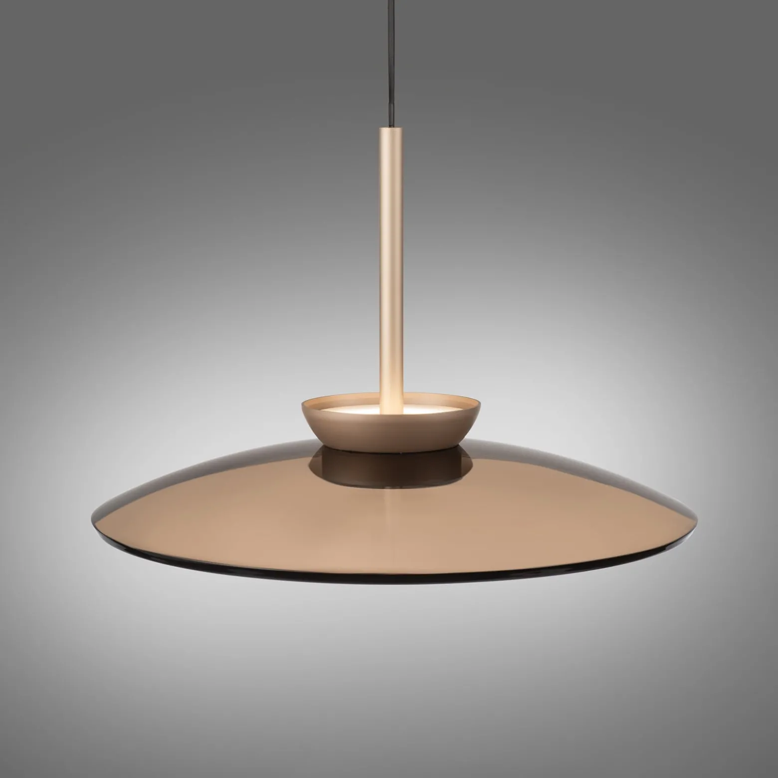 LED-Hängelampe PURE E-Moon bronce, Amberglas (dunkel), Ø50cm