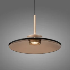 LED-Hängelampe PURE E-Moon bronce, Amberglas (dunkel), Ø50cm