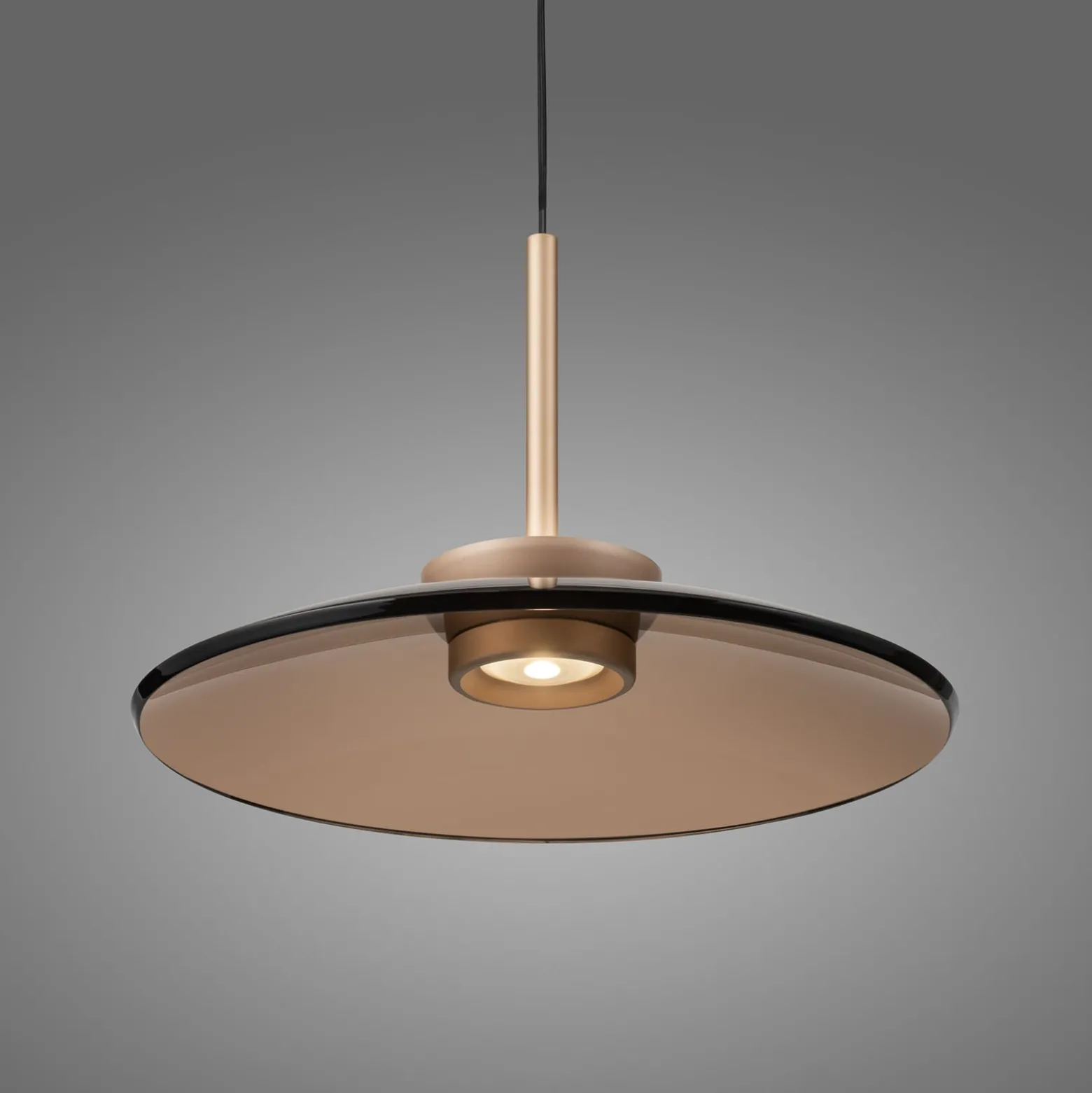 LED-Hängelampe PURE E-Moon bronce, Amberglas (dunkel), Ø50cm