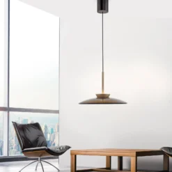 LED-Hängelampe PURE E-Moon bronce, Amberglas (dunkel), Ø50cm