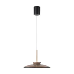 LED-Hängelampe PURE E-Moon bronce, Amberglas (dunkel), Ø50cm