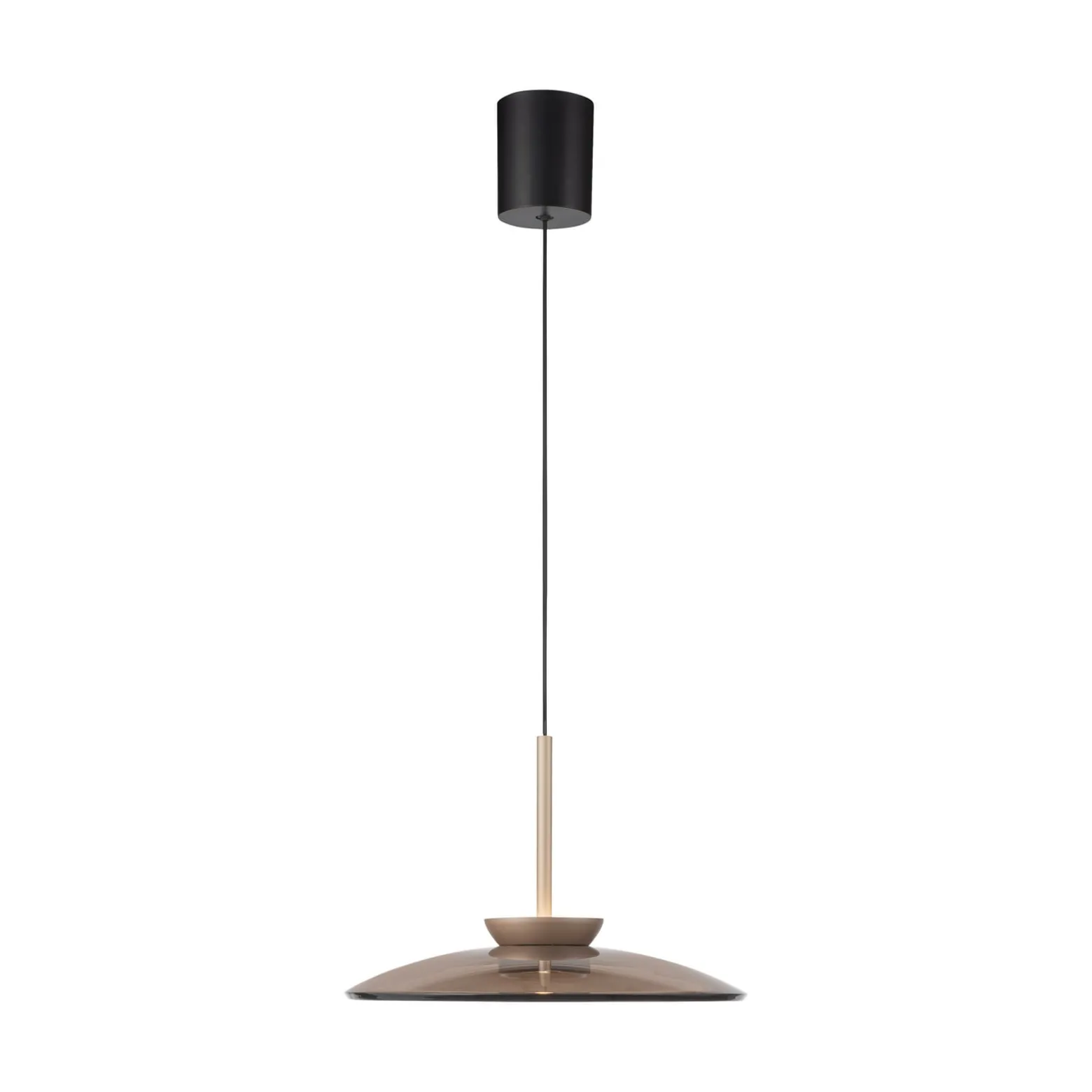 LED-Hängelampe PURE E-Moon bronce, Amberglas (dunkel), Ø50cm