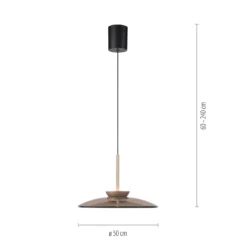 LED-Hängelampe PURE E-Moon bronce, Amberglas (dunkel), Ø50cm