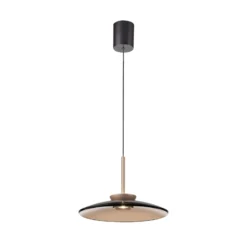 LED-Hängelampe PURE E-Moon bronce, Amberglas (dunkel), Ø50cm