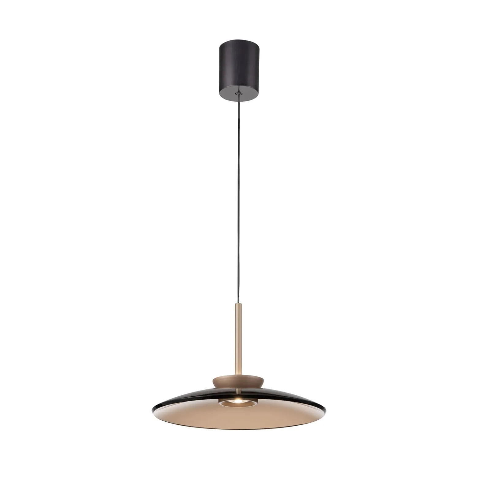 LED-Hängelampe PURE E-Moon bronce, Amberglas (dunkel), Ø50cm