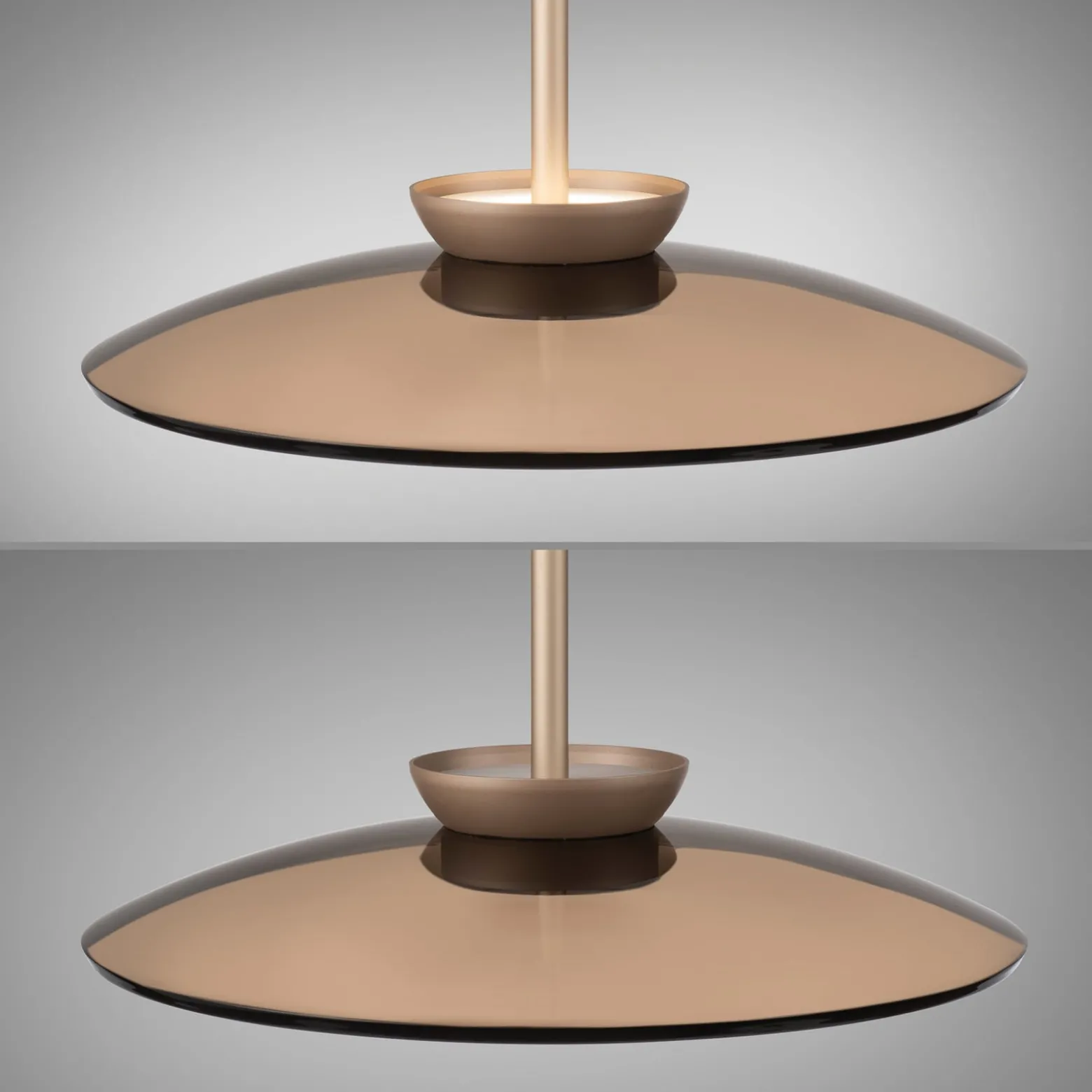 LED-Hängelampe PURE E-Moon bronce, Amberglas (dunkel), Ø50cm