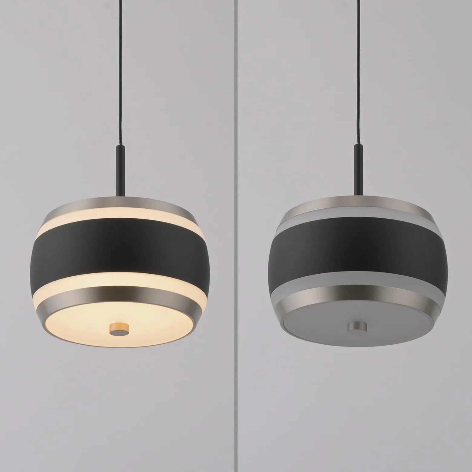 LED-Hängelampe PURE Falling Rings, schwarz, Ø 13 cm, CCT