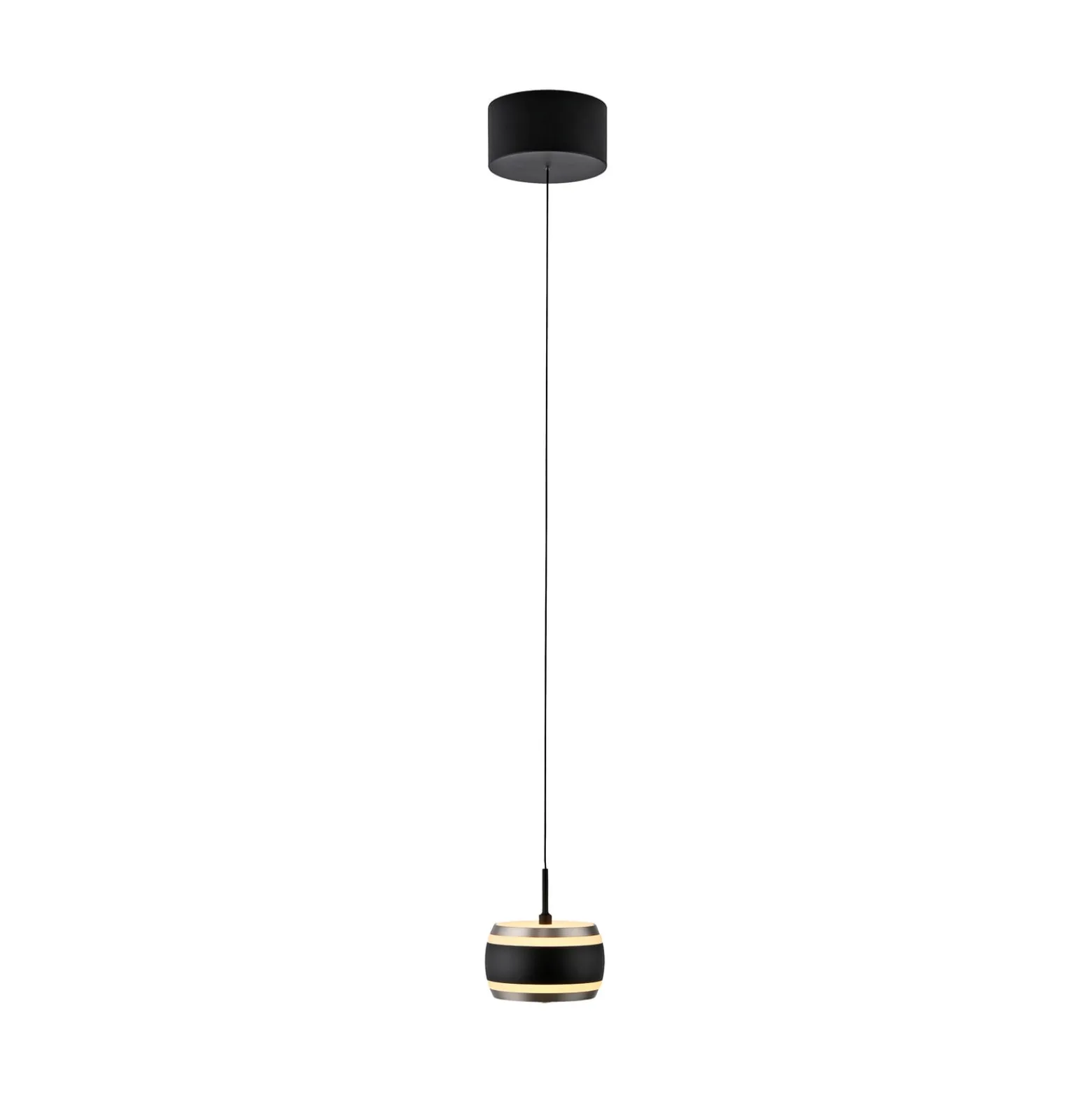LED-Hängelampe PURE Falling Rings, schwarz, Ø 13 cm, CCT