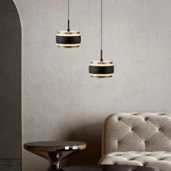 LED-Hängelampe PURE Falling Rings, schwarz, Ø 13 cm, CCT