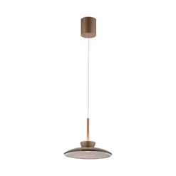 LED-Hängelampe PURE Moon, bronce, Amberglas (dunkel), Ø32cm