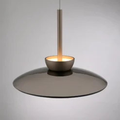 LED-Hängelampe PURE Moon, bronce, Amberglas (dunkel), 3-flg.