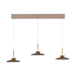 LED-Hängelampe PURE Moon, bronce, Amberglas (dunkel), 3-flg.