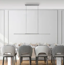 LED-Hängelampe PURE Surface, grau, 125 cm, Aluminium 3.000 K