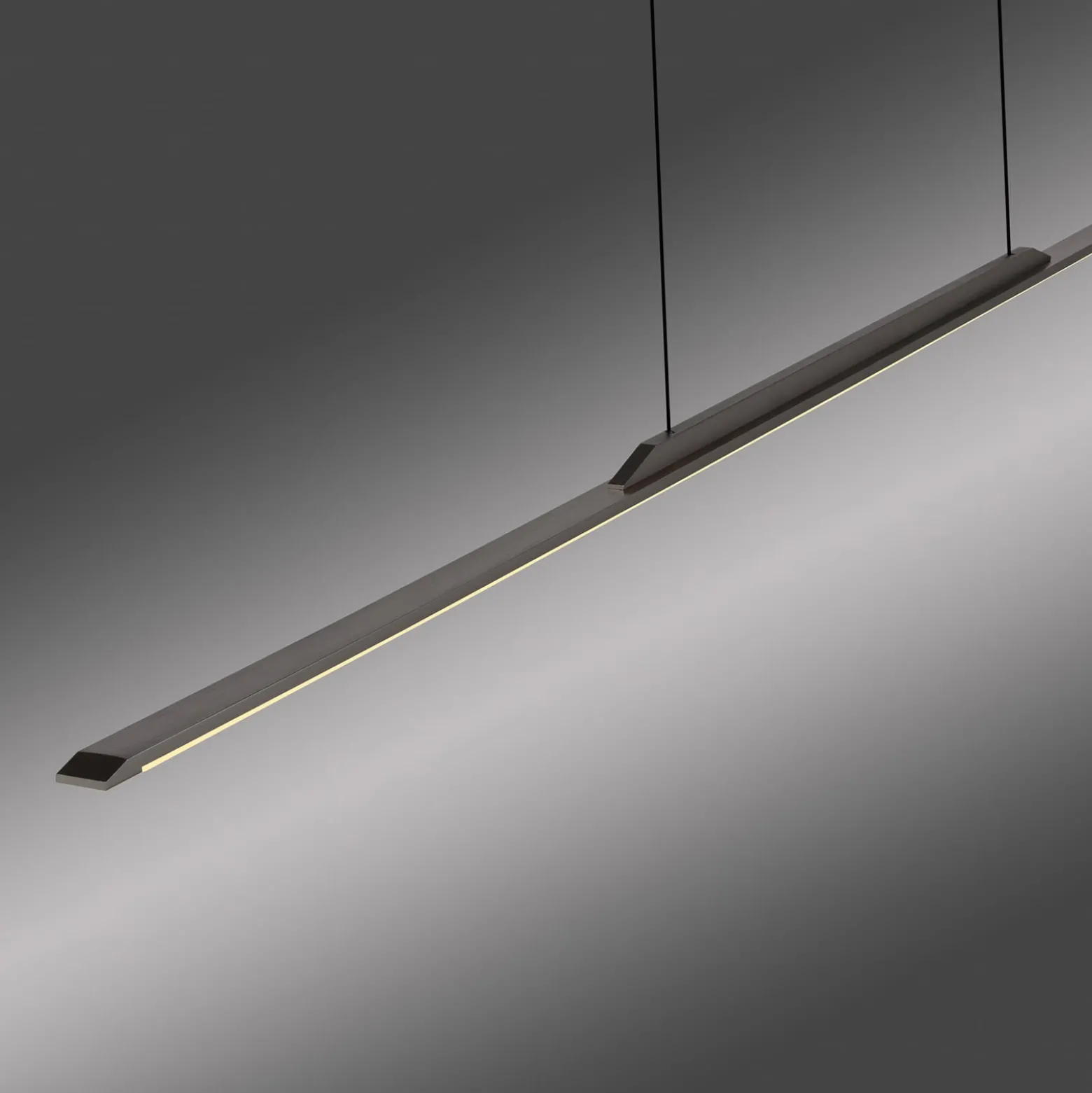 LED-Hängelampe PURE Surface, grau, 125 cm, Aluminium 3.000 K