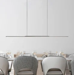 LED-Hängelampe PURE Surface, grau, 125 cm, Aluminium 3.000 K