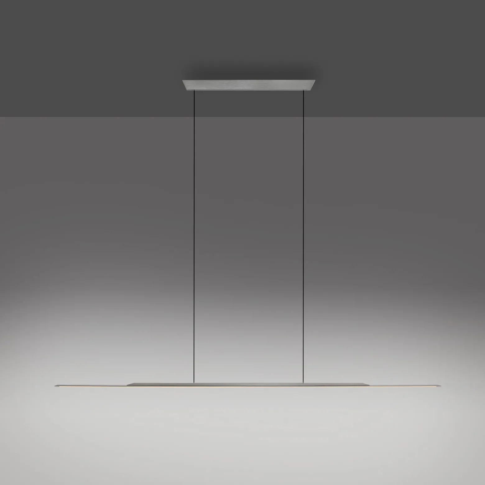LED-Hängelampe PURE Surface, grau, 125 cm, Aluminium 3.000 K