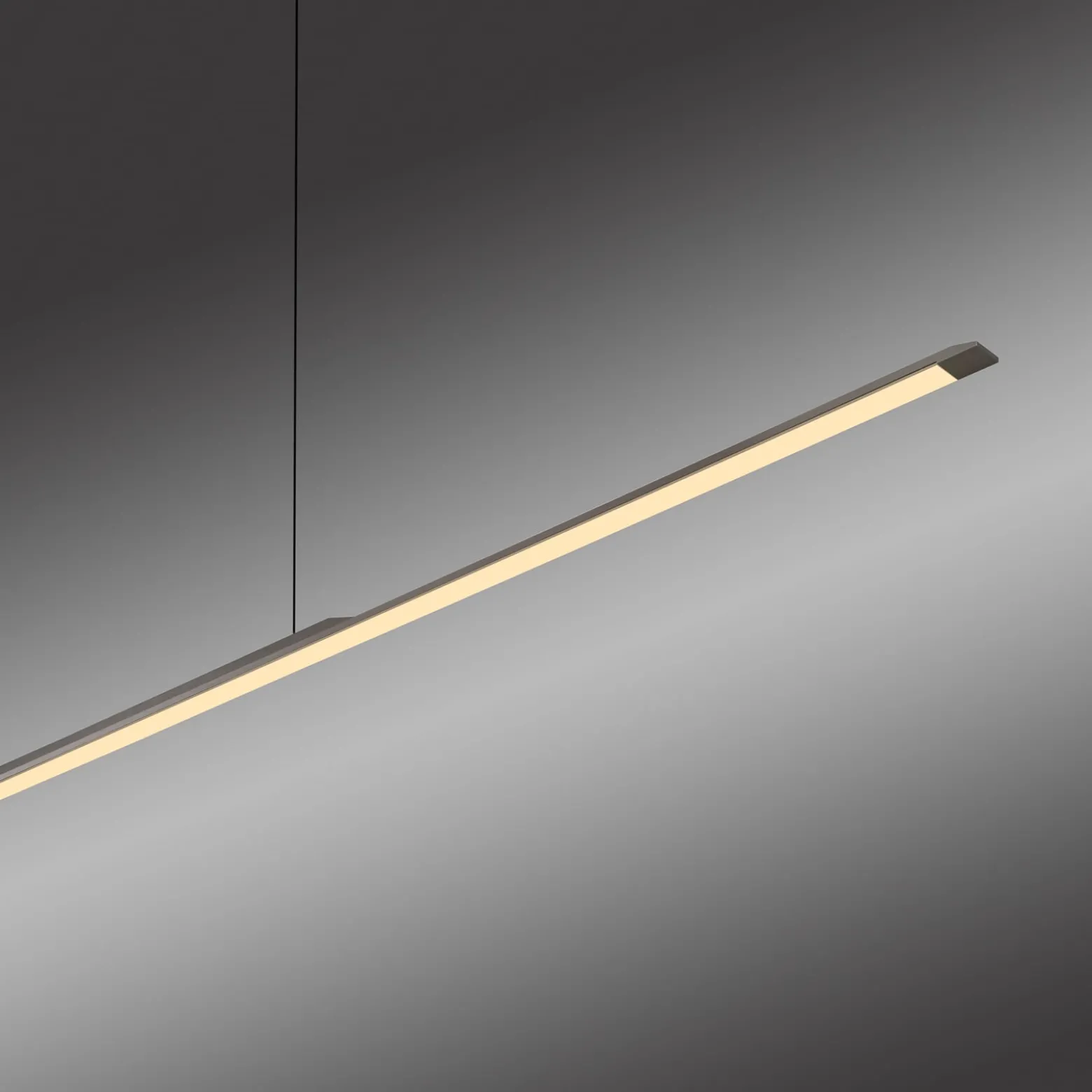 LED-Hängelampe PURE Surface, grau, 125 cm, Aluminium 3.000 K