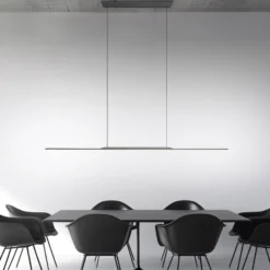 LED-Hängelampe PURE Surface, grau, 125 cm, Aluminium 3.000 K