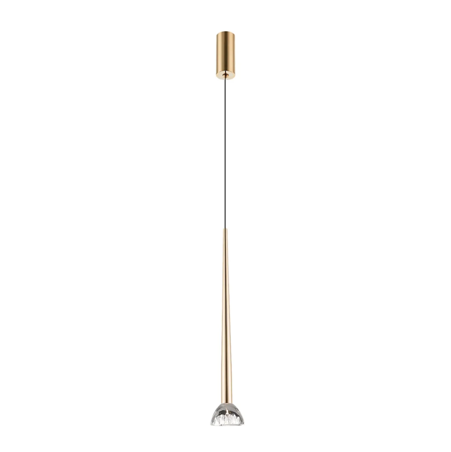 LED-Hängelampe Rina, goldfarben/klar, Ø 7 cm, Metall/Acryl