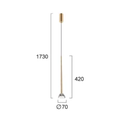 LED-Hängelampe Rina, goldfarben/klar, Ø 7 cm, Metall/Acryl