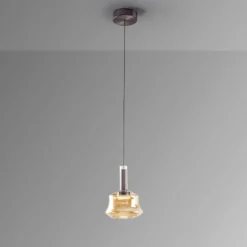 LED-Hängelampe Scarlett, amberfarben, Ø 18 cm, Glas
