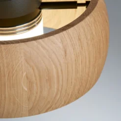 LED-Hängelampe Shine-Wood, Eiche/schwarz Länge 100 cm 3-flg.
