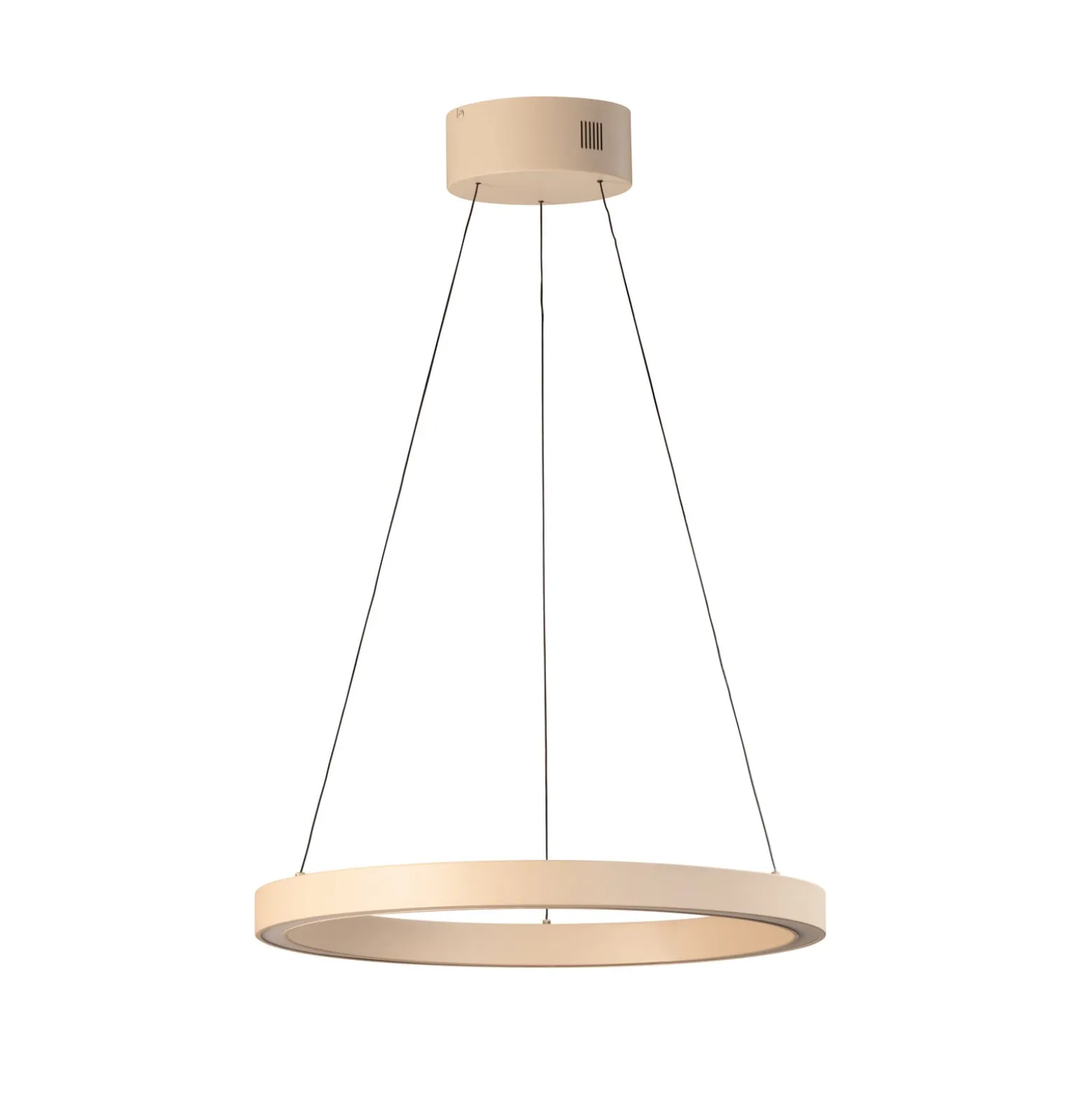LED-Hängelampe Silvio, Ø 60 cm, sandfarben, Metall, CCT