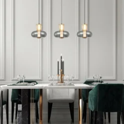 LED-Hängelampe Sire, Länge 92 cm rauch/bronze Glas, 3-flg.