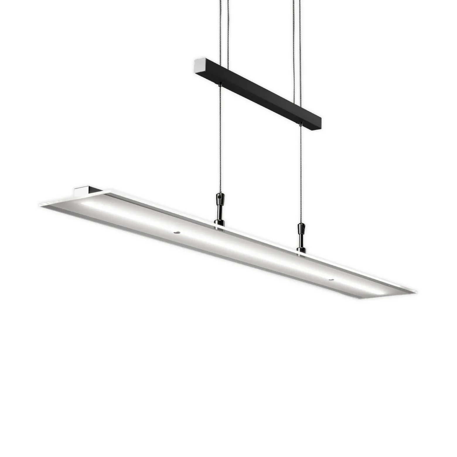 LED-Hängelampe Tick schwarz, Glas, dimmbar, höhenverstellbar