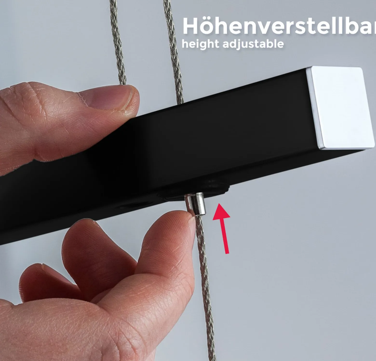 LED-Hängelampe Tick schwarz, Glas, dimmbar, höhenverstellbar