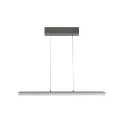 LED-Hängelampe Torvi, sandgrau/rauchgrau, 88 cm Metall/Glas