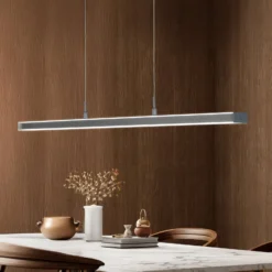 LED-Hängelampe Valeno, grau, Länge 115 cm, CCT, Touchdimmer