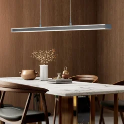 LED-Hängelampe Valeno, grau, Länge 115 cm, CCT, Touchdimmer