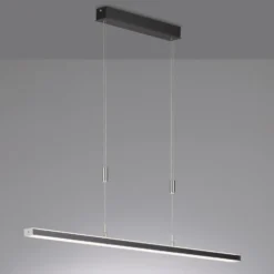 LED-Hängelampe Vitan, sandschwarz, Länge 115 cm, 2-flg., CCT