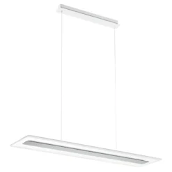 LED-Hängeleuchte Antille, Glas, rechteckig, Chrom